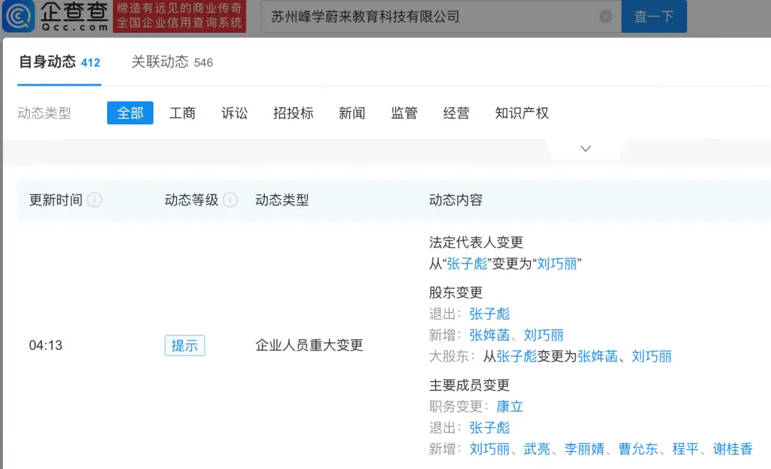 張雪峰名下3家公司再變更：妻女接手股權(quán)，本人退出法人等職務(wù)